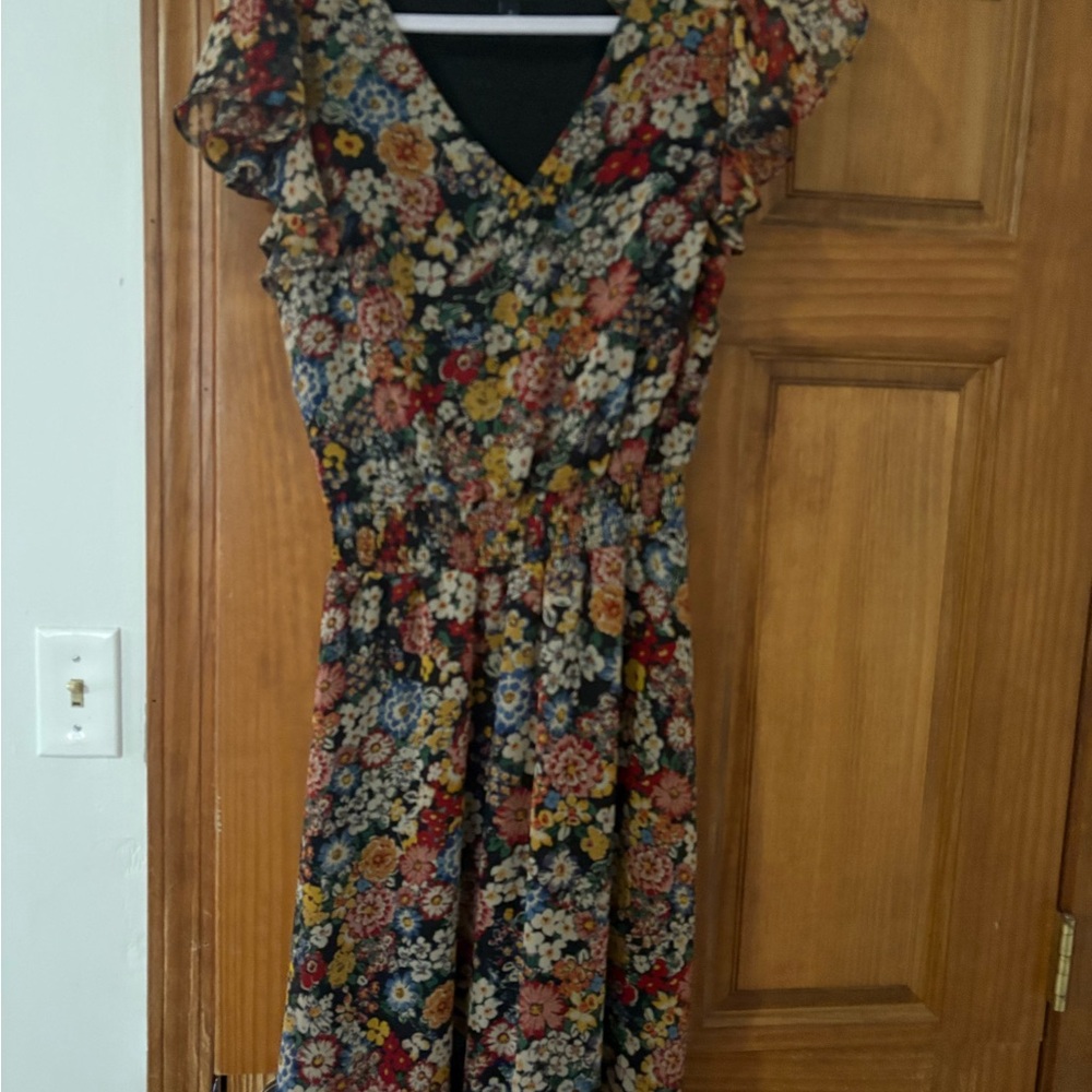 MSK Multicolor Floral Midi Dress